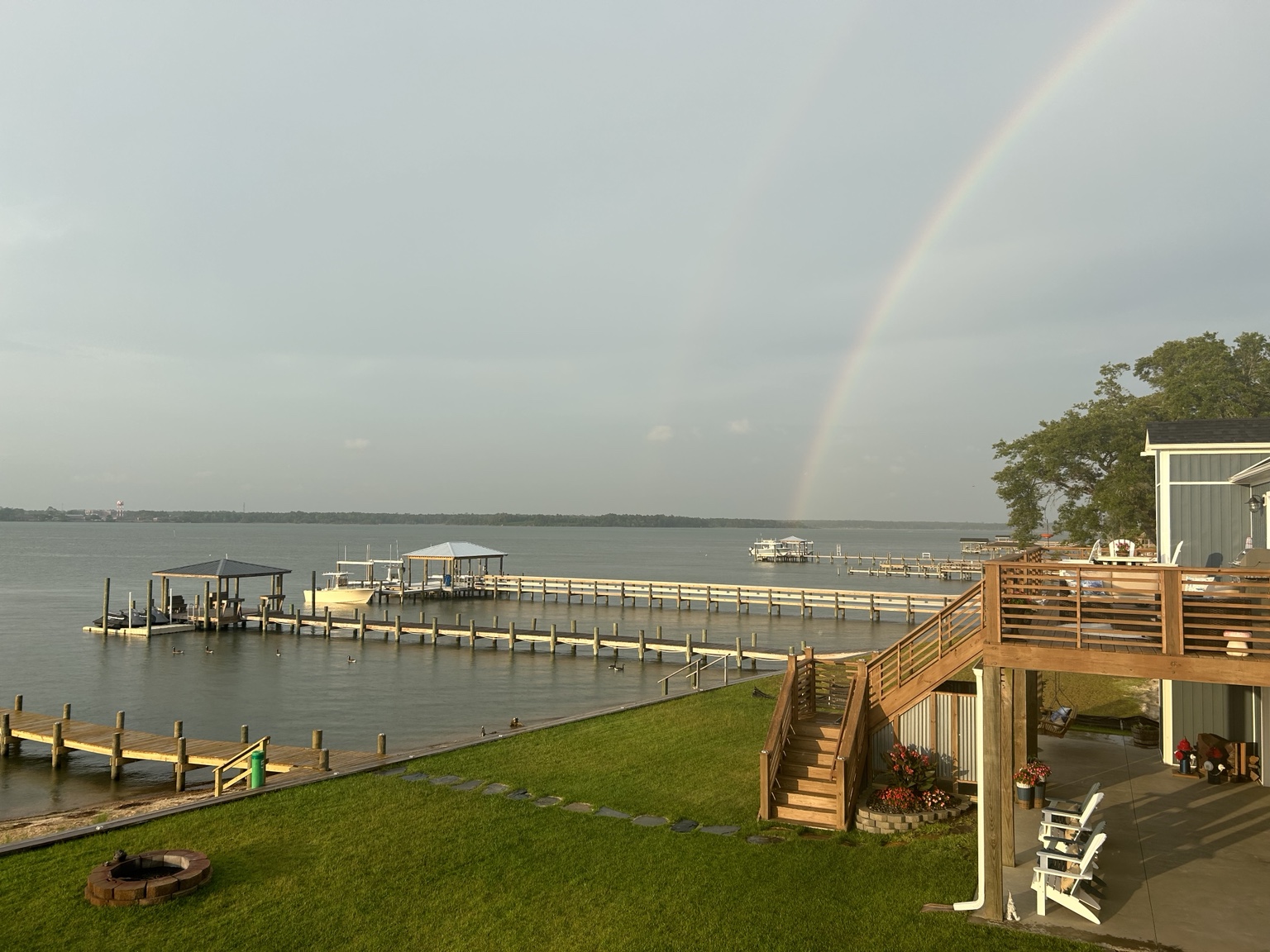 Waterfront rainbow view near Chad Landing
