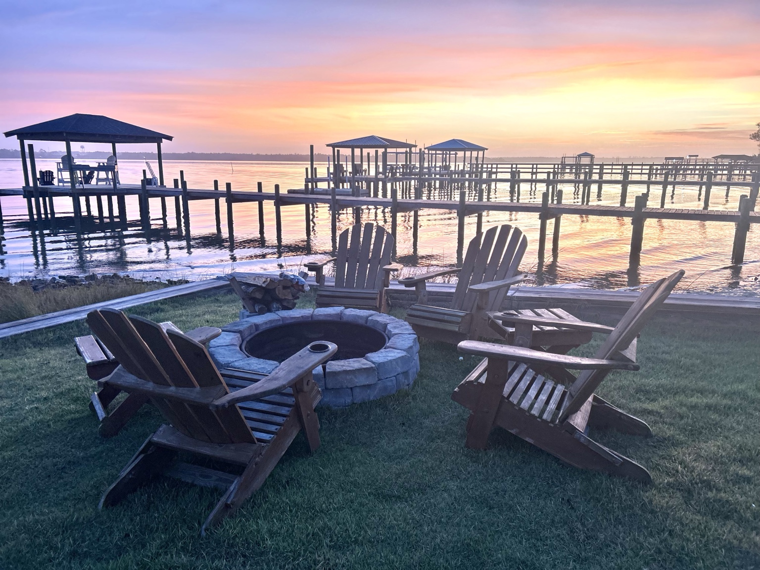 Firepit at sunset